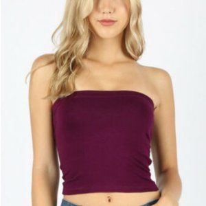 BUNDLE! Purple Strapless Tube ruched top